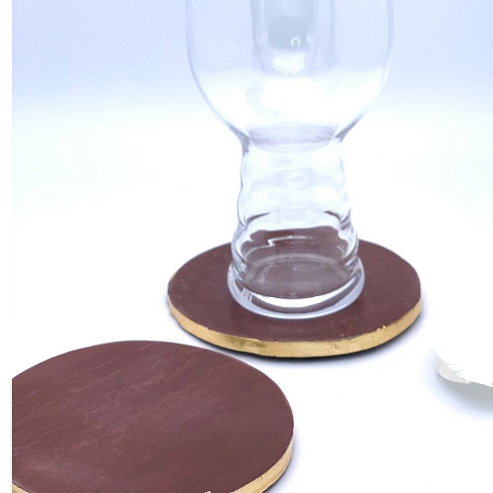 Marble Onyx Brown/Red Coasters, Natural Home Decor